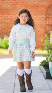 Ami Top in Ivory Pique (#40) with Green Poly Cord (#62)