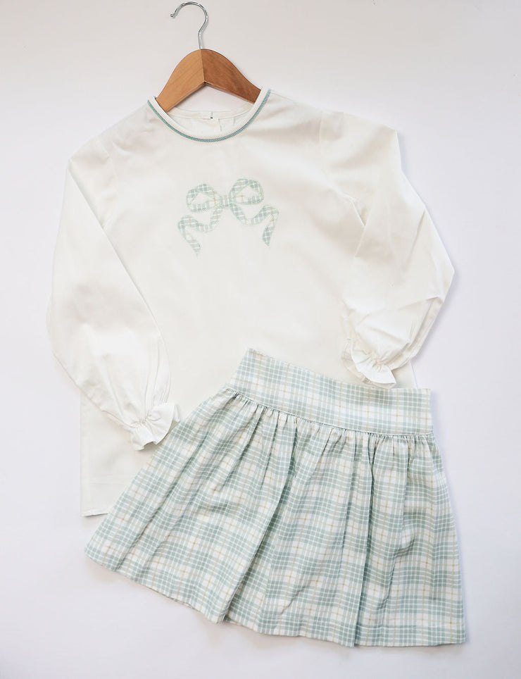 Ami Top in Ivory Pique (#40) with Green Poly Cord (#62)