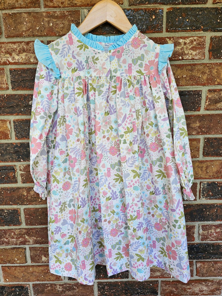 Alexandra Dress in Floral Woodland Friends, SIZE 6