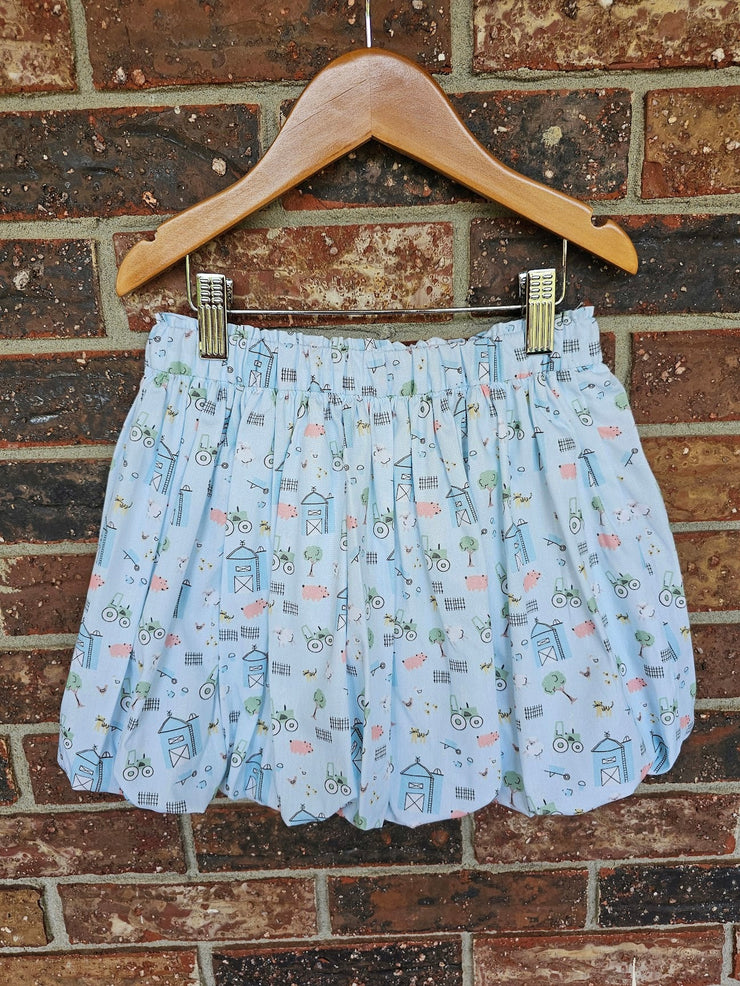 Bubble Skirt in Blue Farm, Lined, SIZE 6