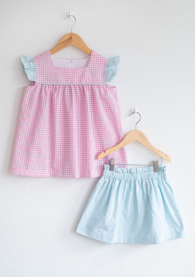 Annie Skirt in Aqua Chambray, SIZE 5