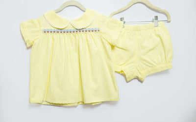 Banded Short in Yellow Swiss Dot, LINED, SIZE 2T