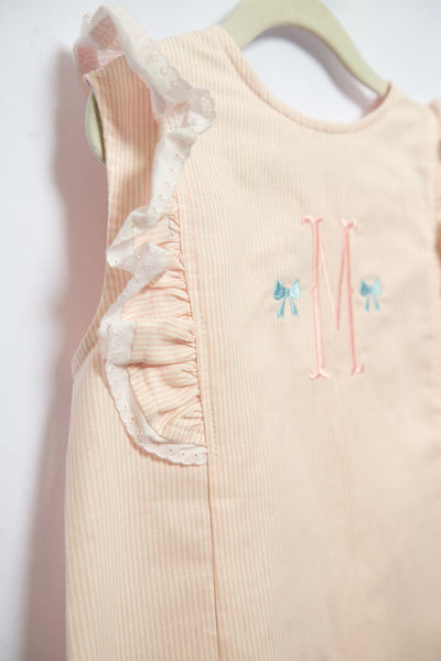 Katie Top in Pink Stripe Linen, SIZE 7