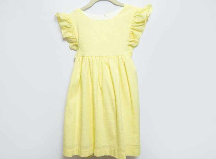 Grace Dress in Yellow Swiss Dot, LINED, SIZE 6