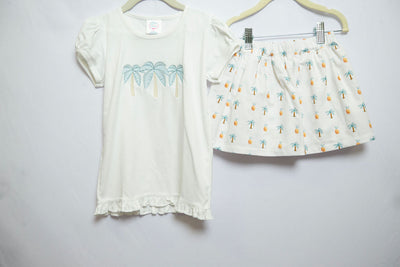 Tilly Skort in Blue Palm, SIZE 5