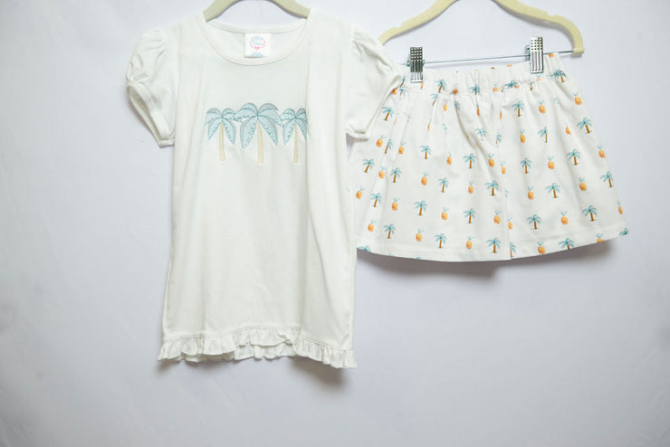 Tilly Skort in Blue Palm, SIZE 5