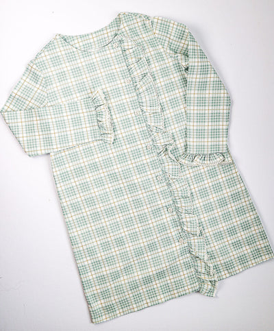 Eva Dress in Green Plaid, SIZE 8
