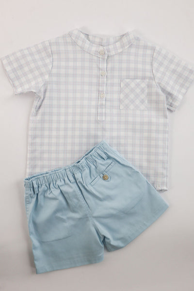 Liam Top in Pink/Blue Plaid (#20), Size 5