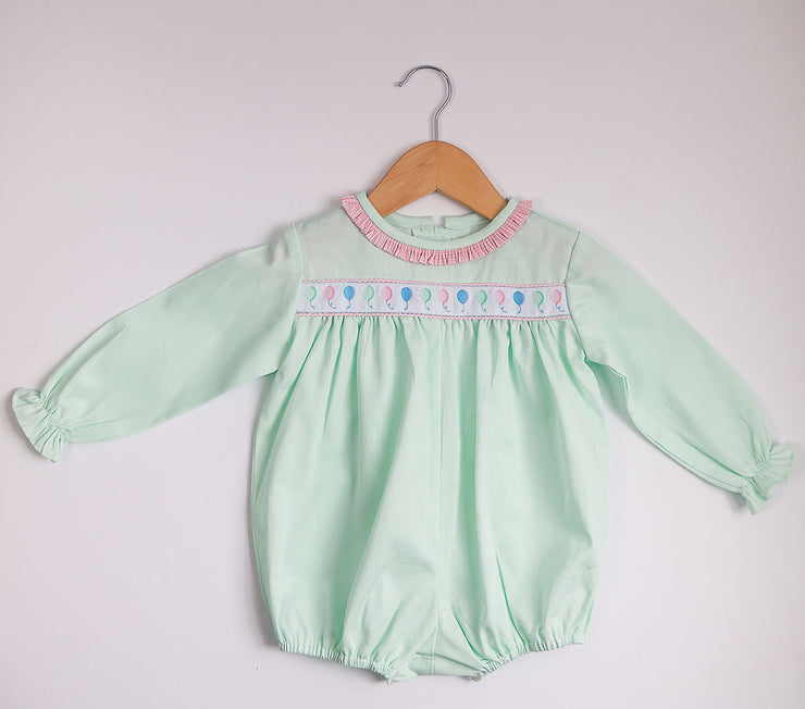 Emery Ribbon Bubble in Mint Pique, SIZE 18M