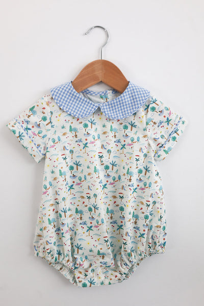 Colton Bubble in Play Date (#80) with Medium Blue Check (#6), Size 12m
