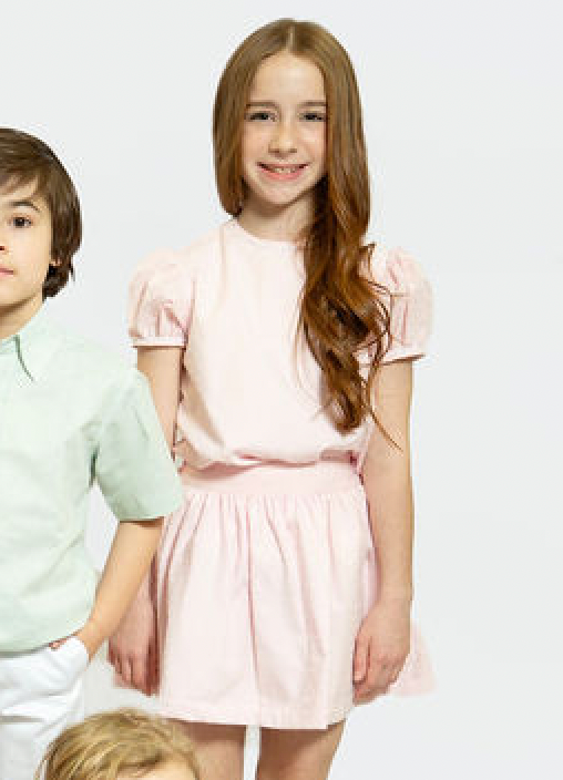 Ami Top in Pink Plumetti, LINED, SIZE 8