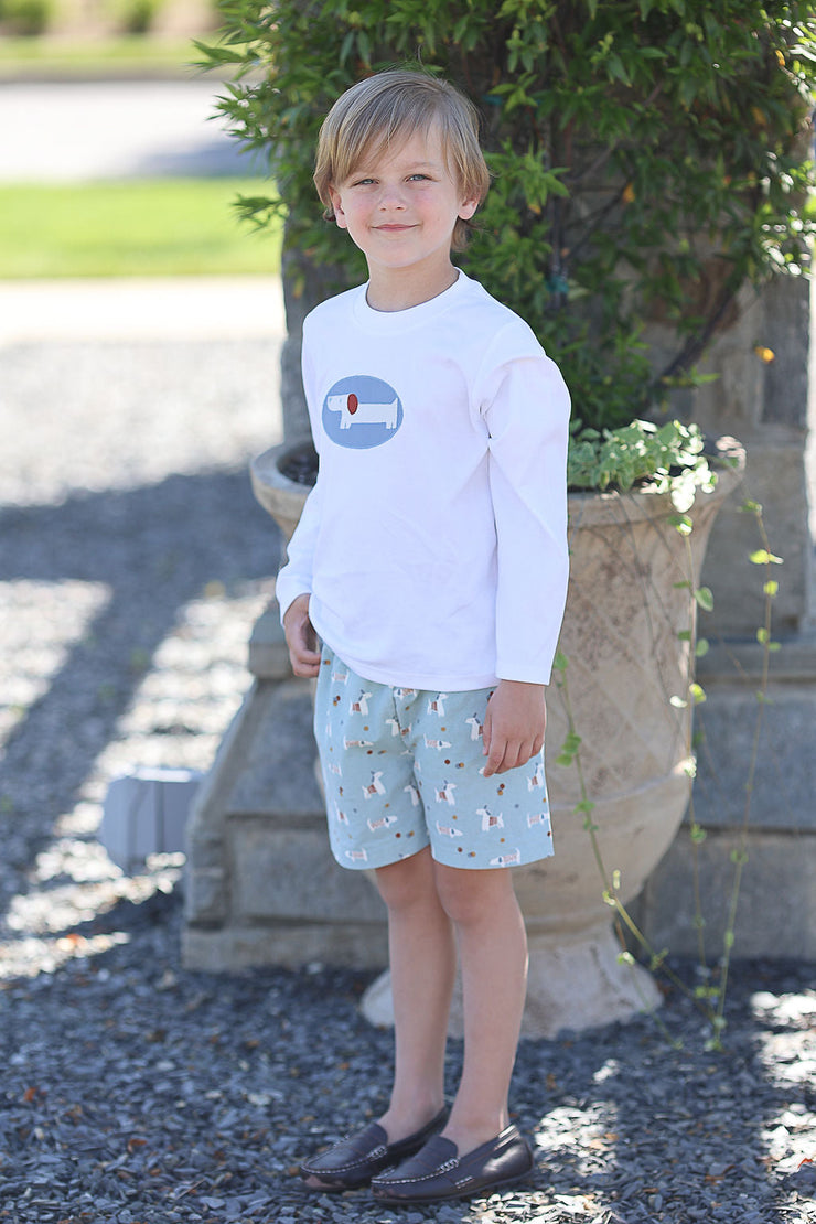 Boy Plain Short in Dogs, SIZE 5