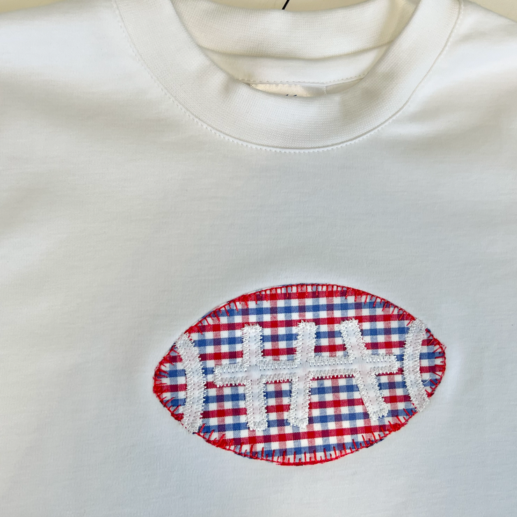 Boy Pima Tee with Football Applique (Pre-Order)